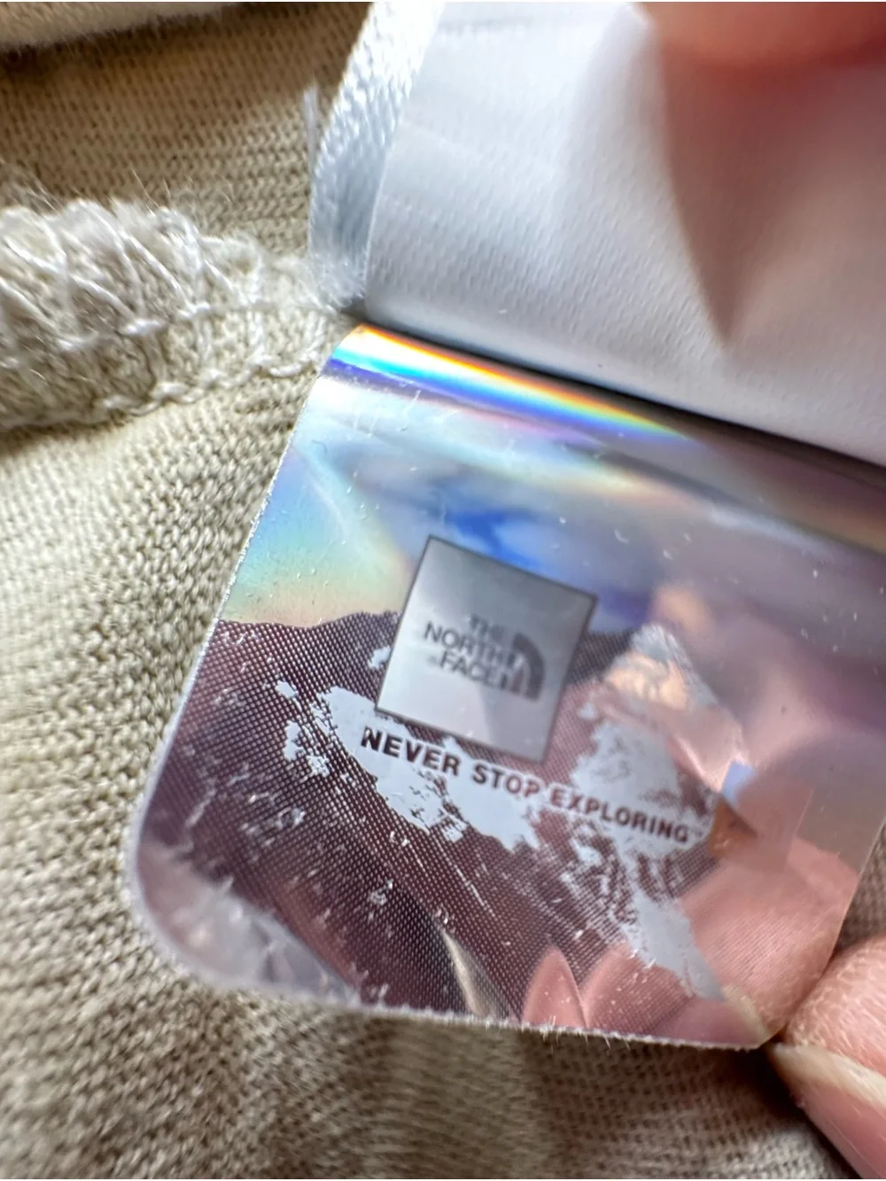 The North Face light cream